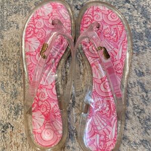 Stylish Pink and Clear Women's Sandals
